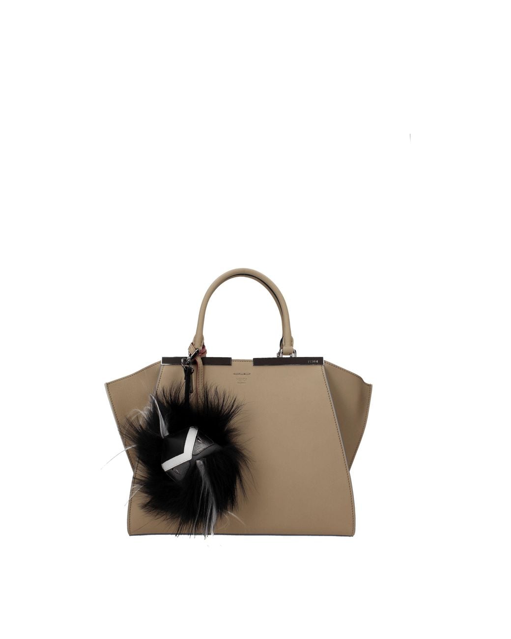 Fendi Black Portachiavi Uomo Pelle Nero for men