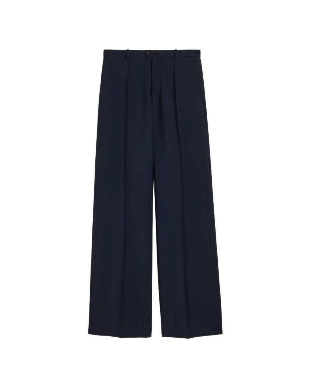 Jil Sander Blue Wool Canvas Trousers for men