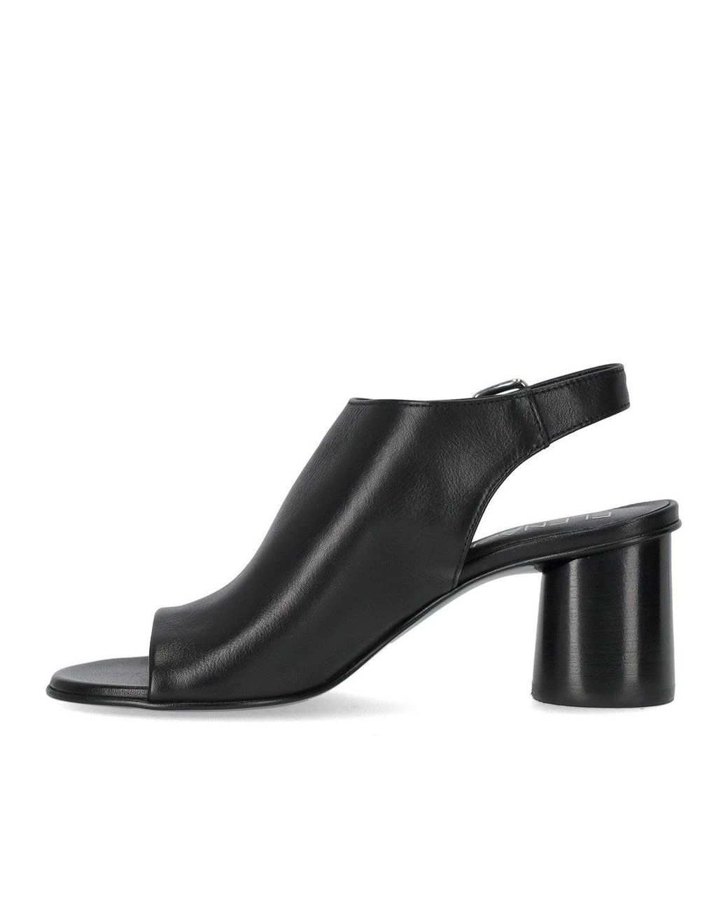 Elena Iachi Black Silk Heeled Sandal