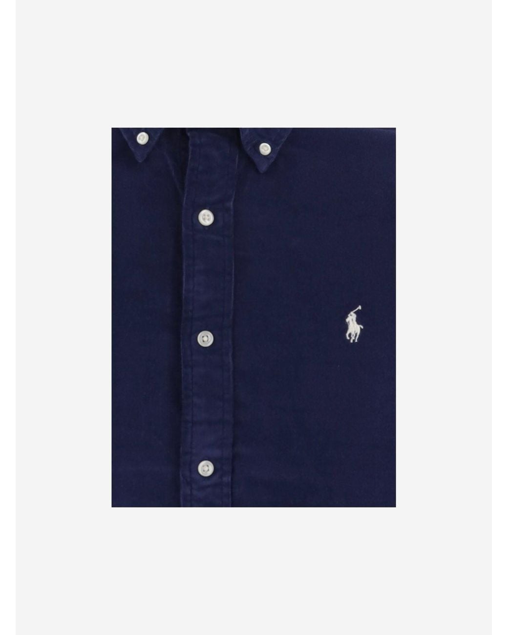 Polo Ralph Lauren Blue Ribbed Velvet Shirt