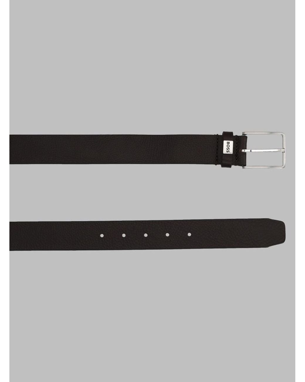 Boss Gray Leather Belt