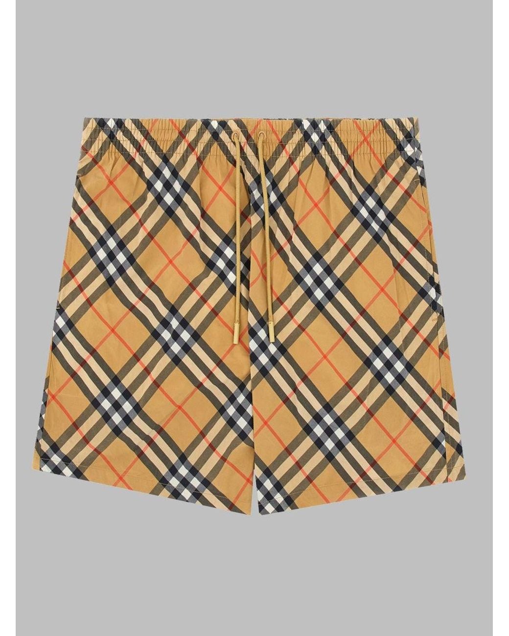 Burberry Metallic Costume Da Bagno Con Stampa Check for men