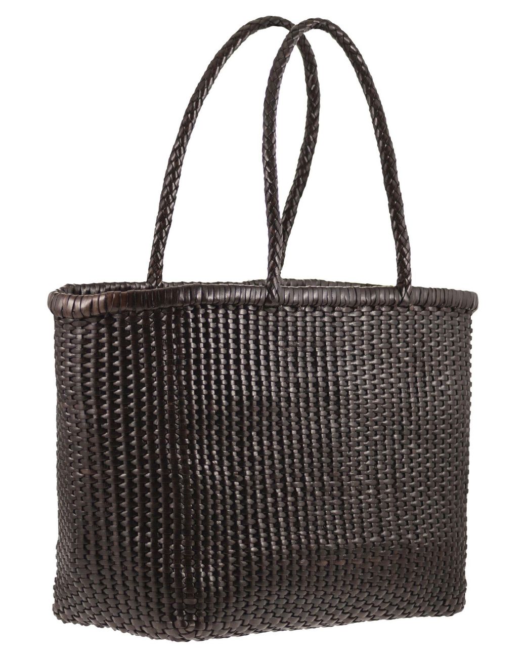 Dragon Black Weave Braided Leather Bag L