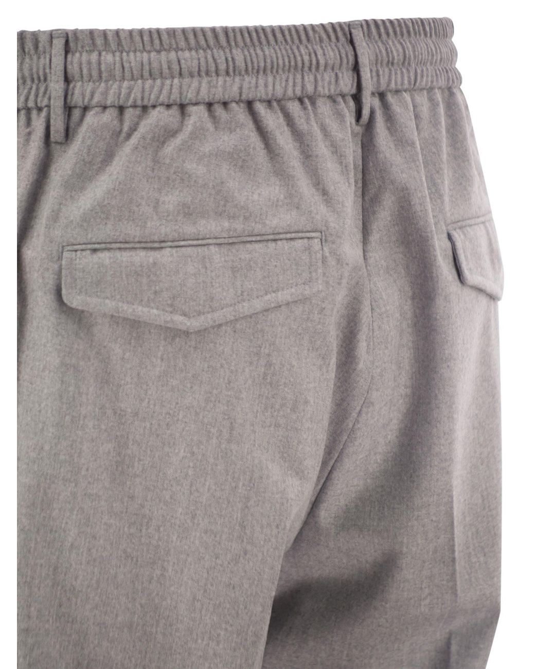 Peserico Gray Virgin Wool Tailored Jogger Trousers for men