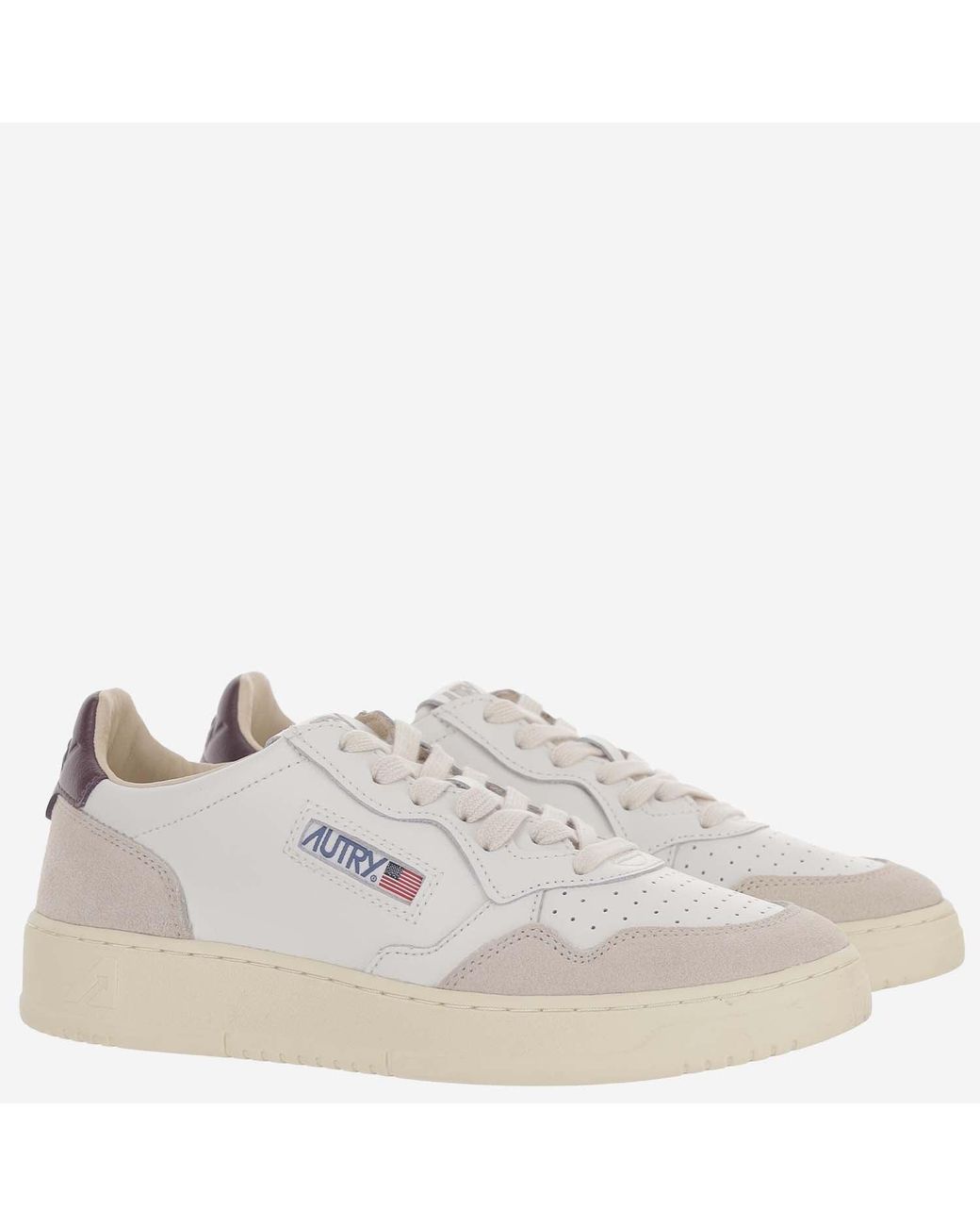 Autry White Medalist Low Suede Sneakers