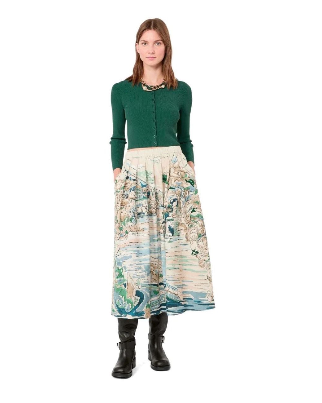 Weekend by Maxmara Green Tennis Cardigan