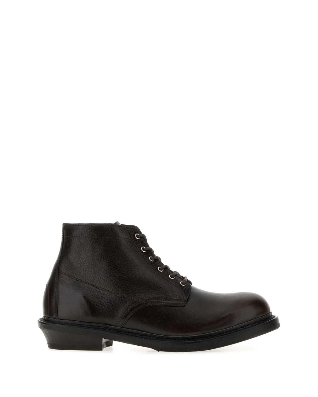 Our Legacy Black Leather Ankle Boots With Rubber Sole for men