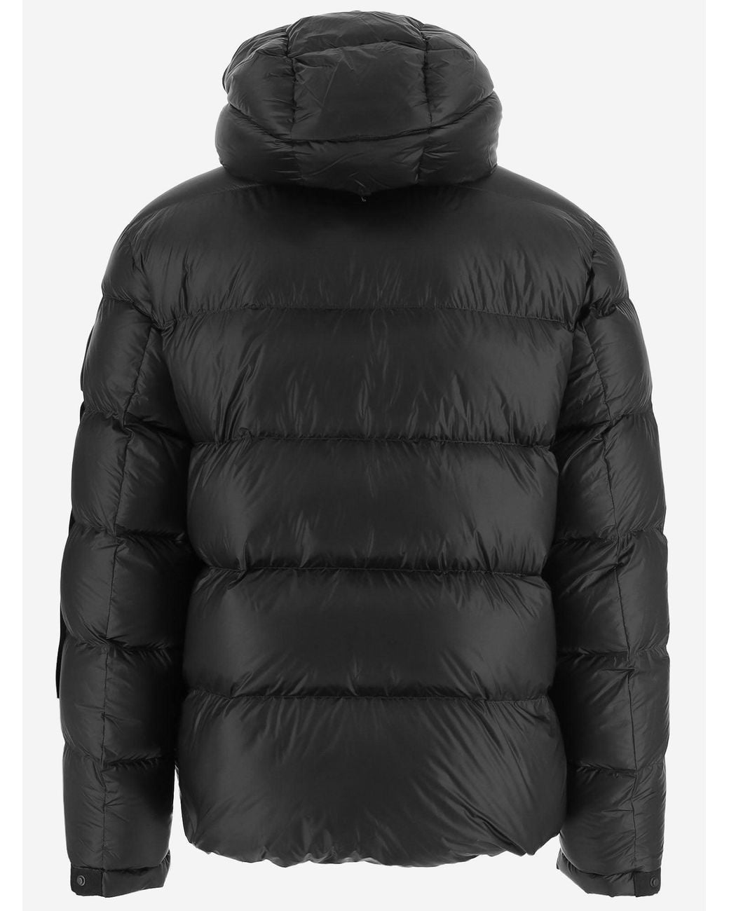 OUTHERE Black Quilted Nylon Down Jacket With Hood