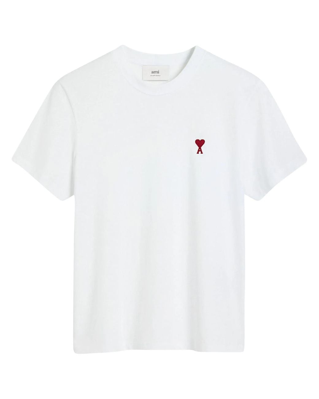 AMI White Tshirt De Coeur Rouge