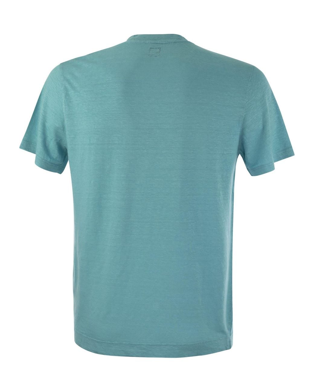 Fedeli Blue Linen Flex T Shirt for men