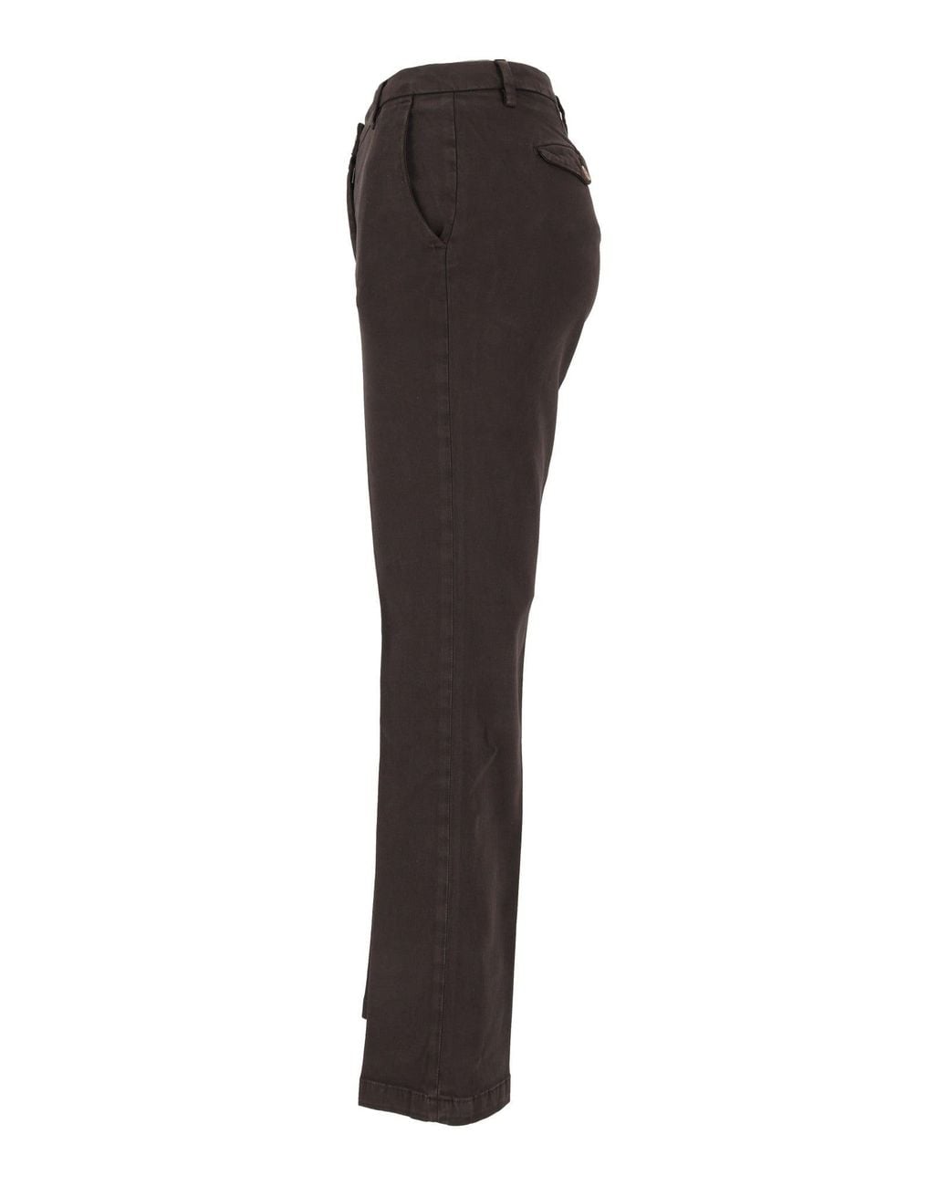 BRIGLIA Gray Mid-Rise Button Detail Straight-Leg Pants