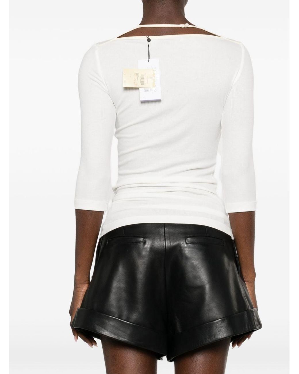 IRO White Thanya Ribbed Sweater