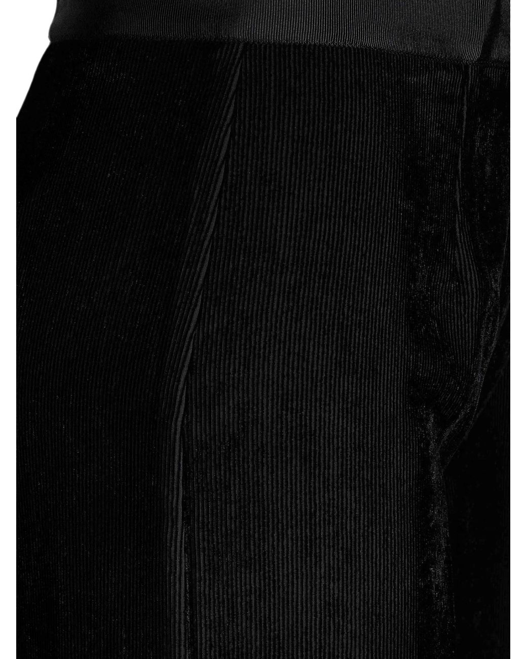 Forte_forte Black Pantalone Vita Alta Velluto Fluido Duemilarighe