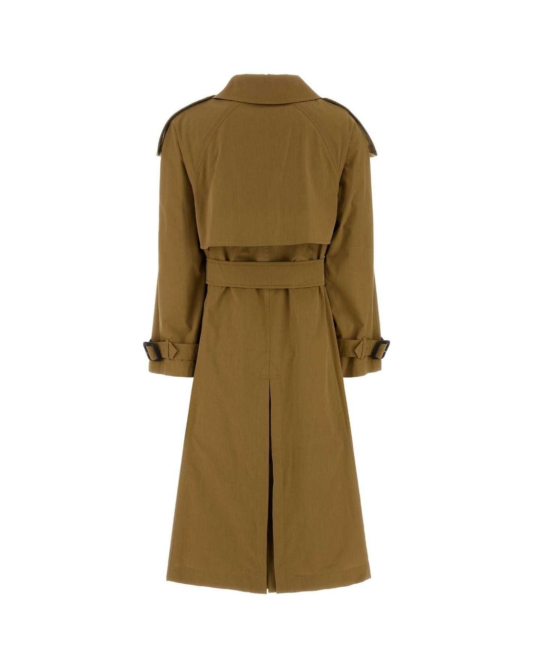 Burberry Green Mud Canvas Fitzrovia Trench Coat