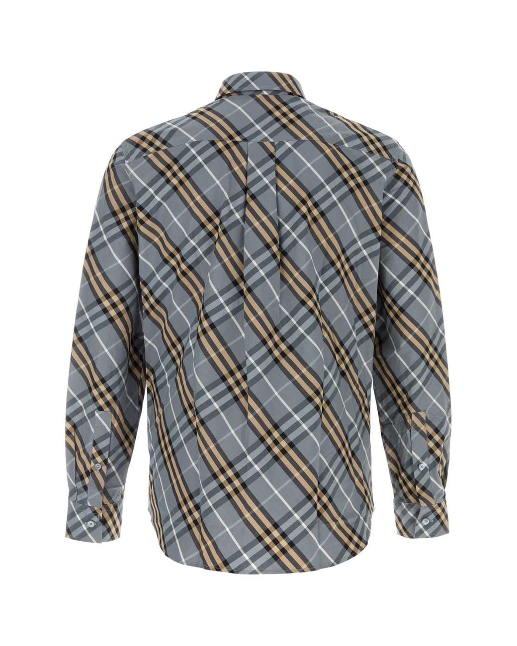 Burberry Gray Regular Check Shirt for men