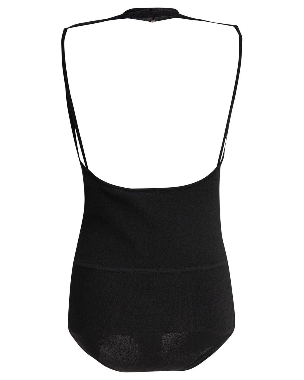 Max Mara Black Sleeveless Draped Bodysuit Tops