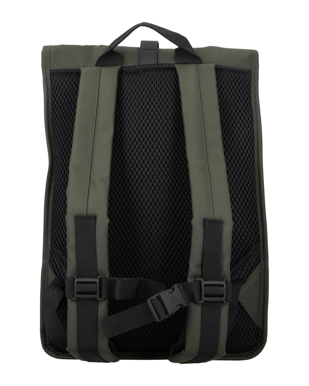 Rains Green Rolltop Backpack