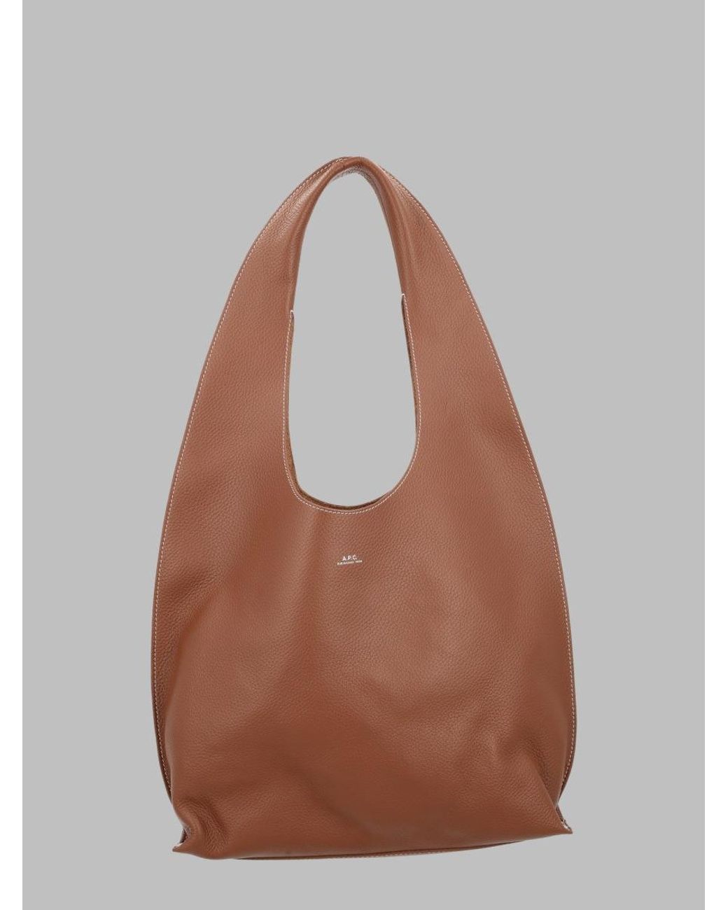 A.P.C. Brown Borsa Tote "Le Neige Clou"