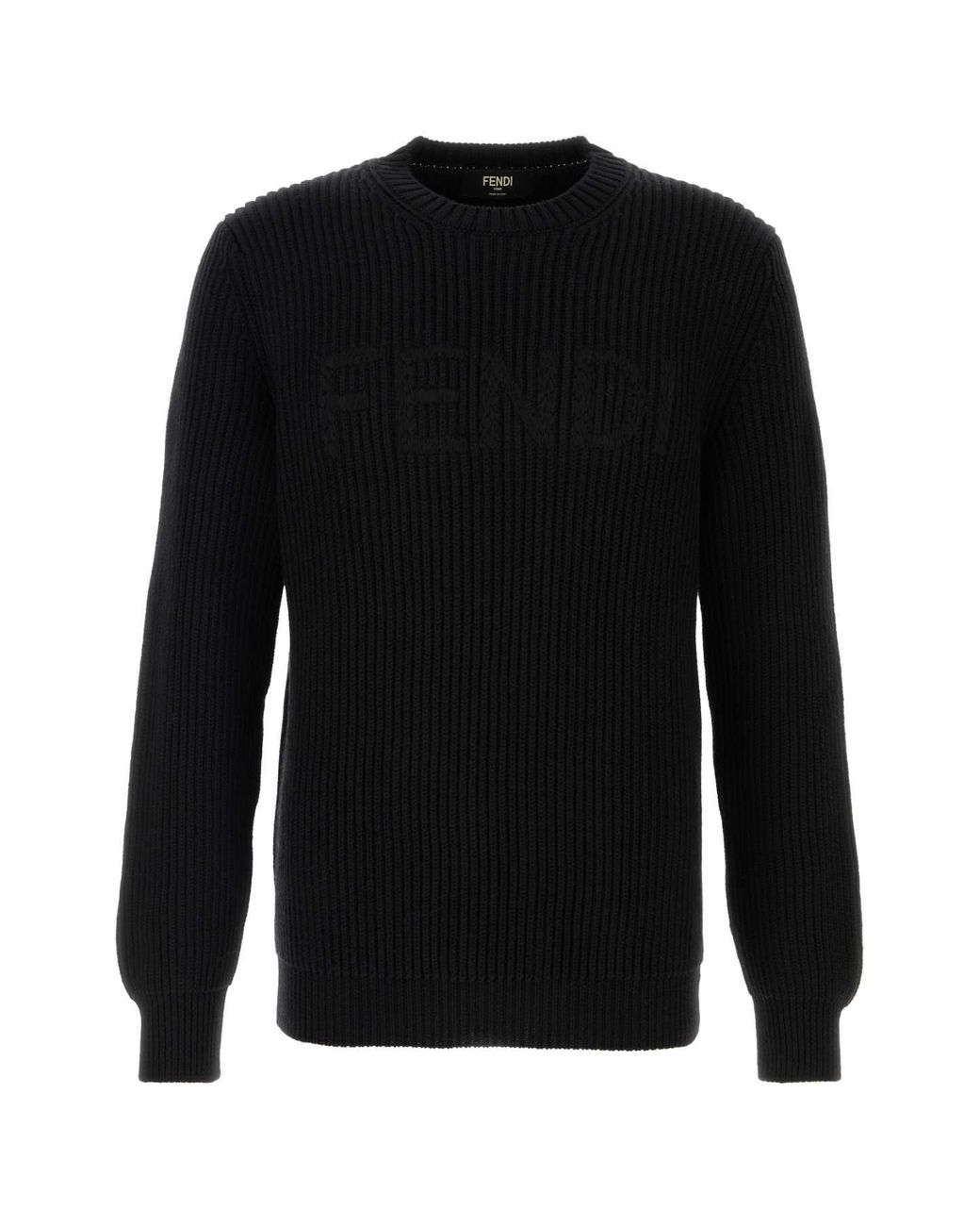 Fendi Black Crew Neck Sweaters for men
