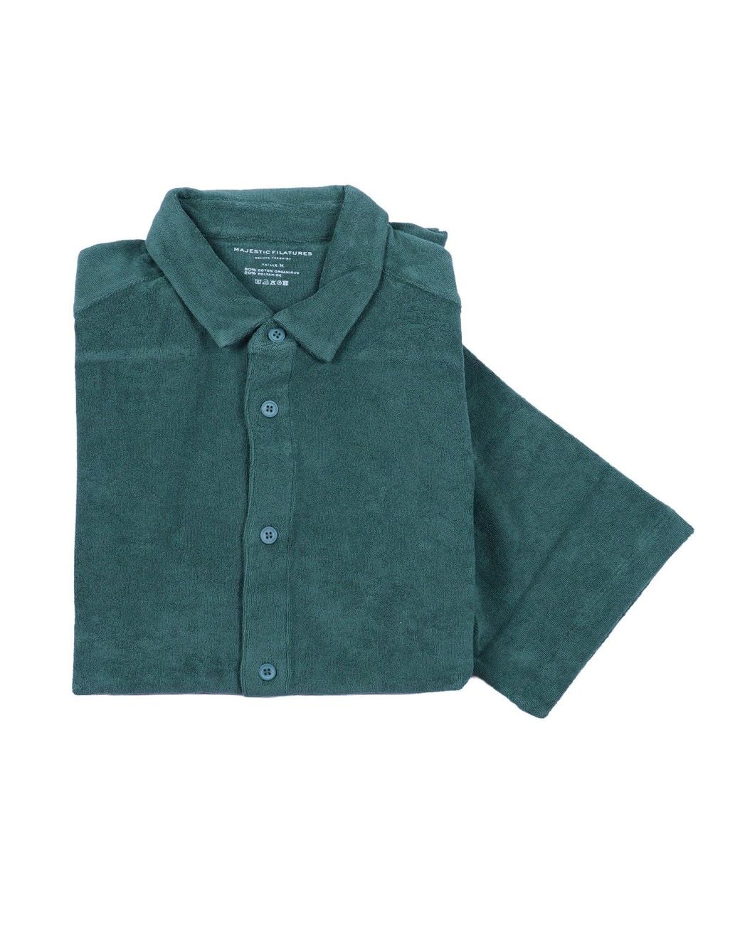 Filatures Du Lion Green Shirt Organic Cotton Polyamide for men