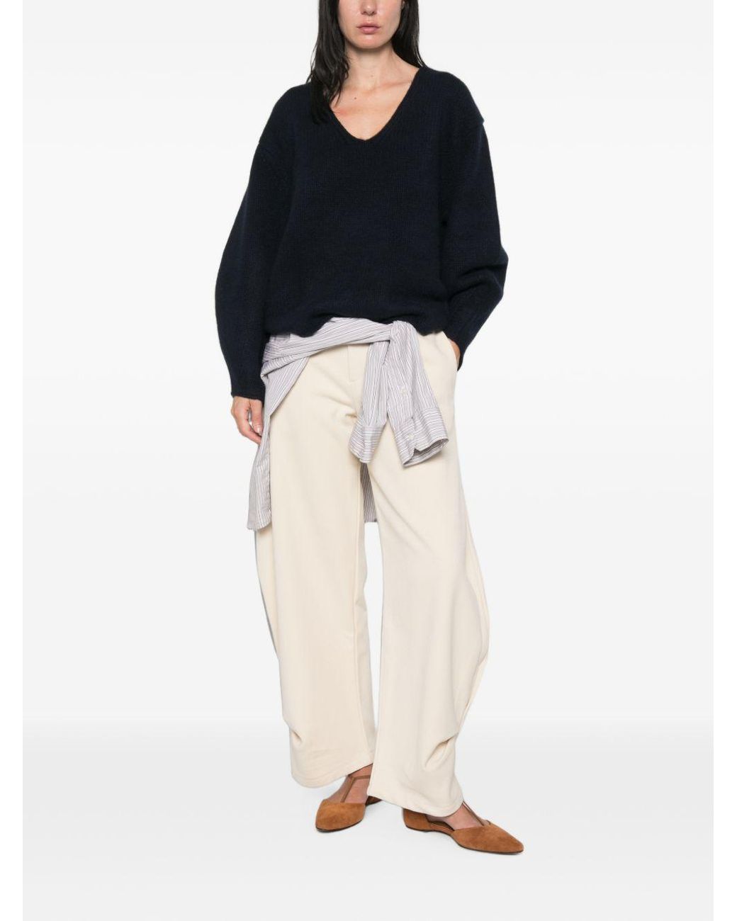 Soft Goat Black Cashmere V-Necked Sweater