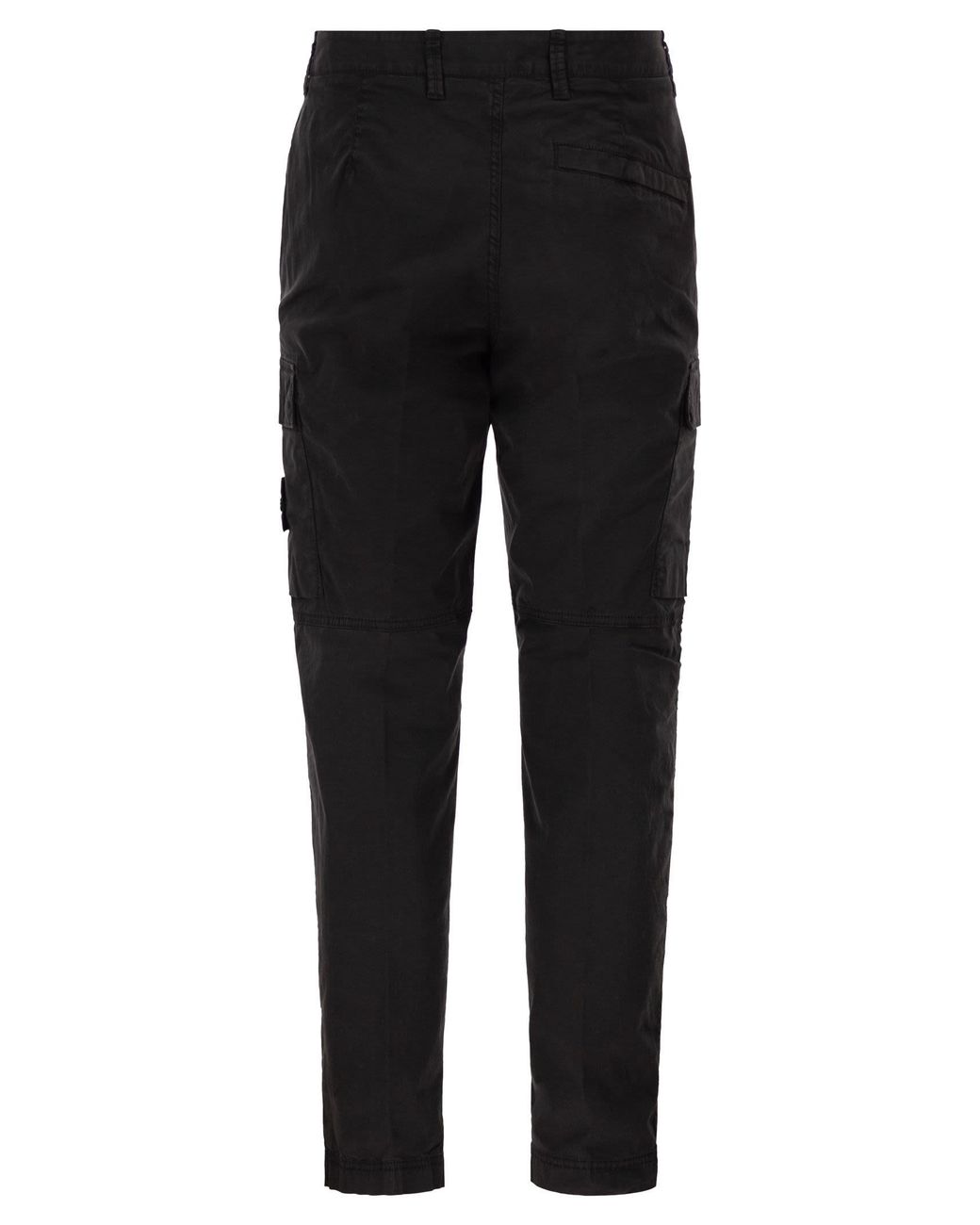 Stone Island Black Regular Tapered Fit Cargo Trousers for men