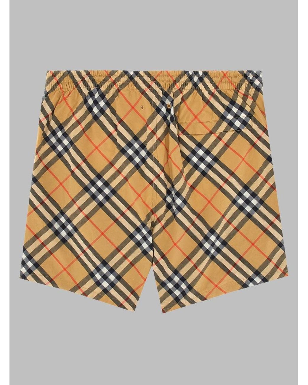 Burberry Metallic Costume Da Bagno Con Stampa Check for men