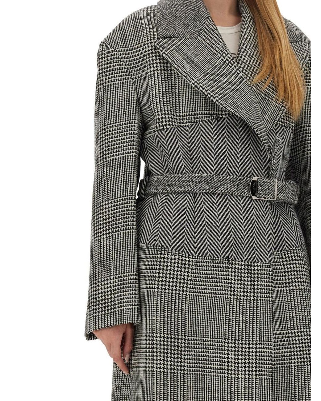 Tom Ford Gray Wool Patchwork Coat