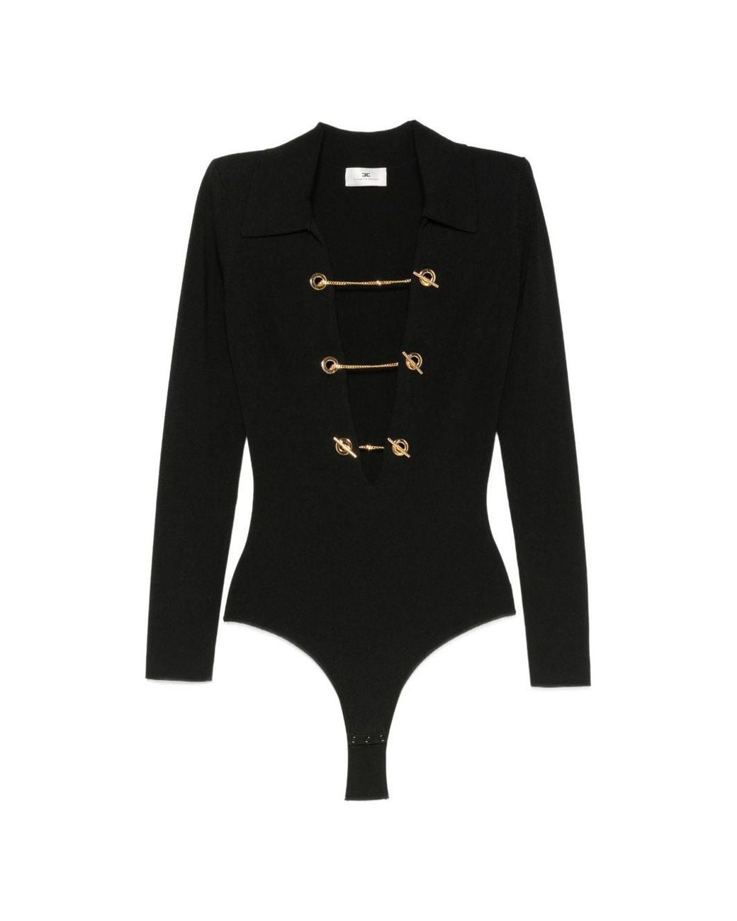 Elisabetta Franchi Black Cut Out Bodysuit