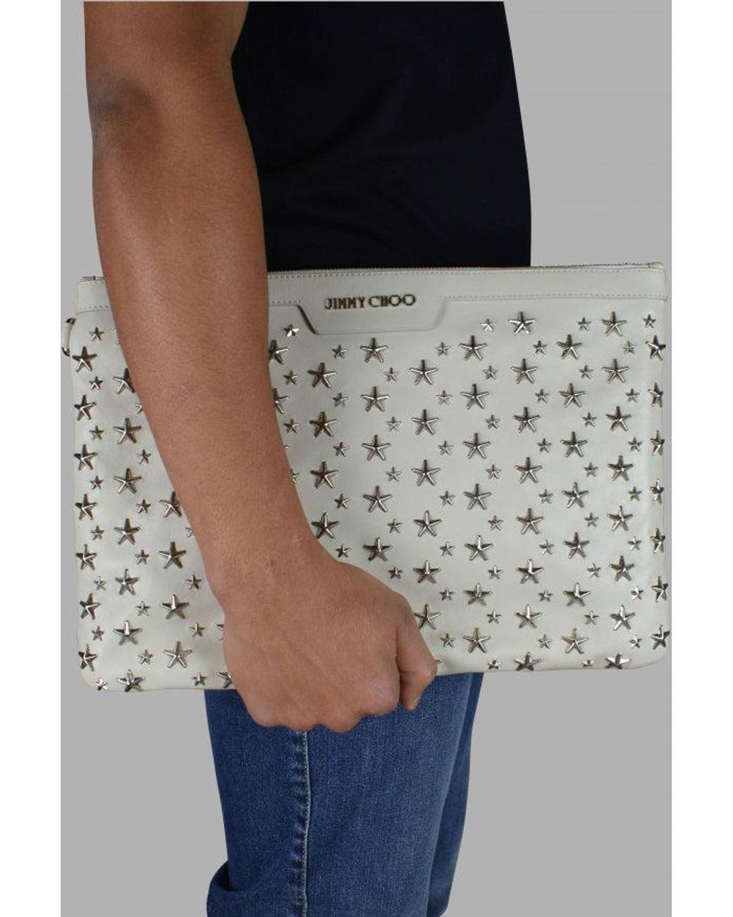Jimmy Choo Gray Derek Clutch Bag