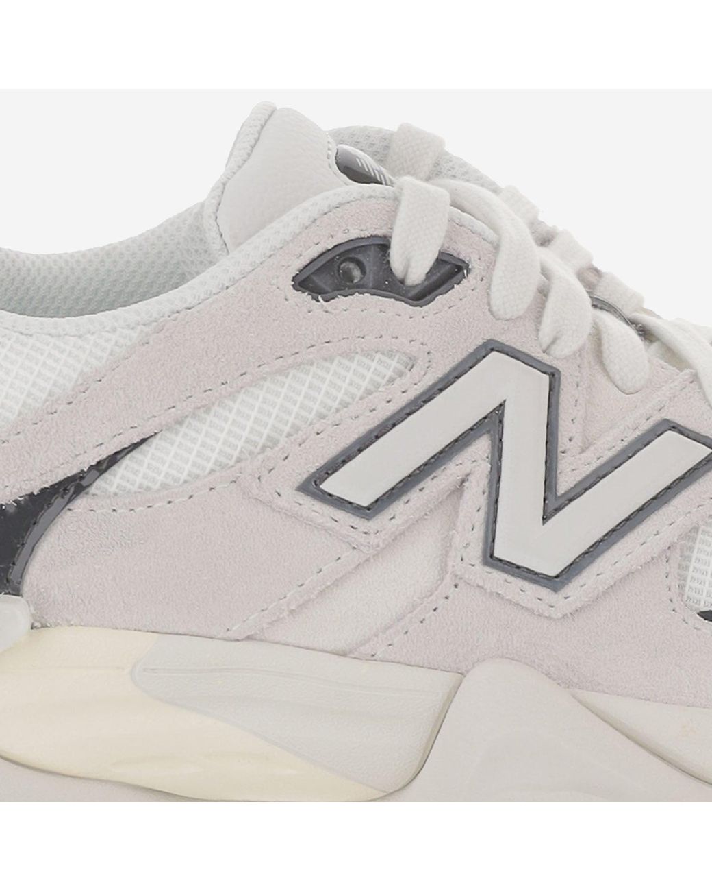 New Balance White Sneakers 9060 Suede/Mesh Trainers