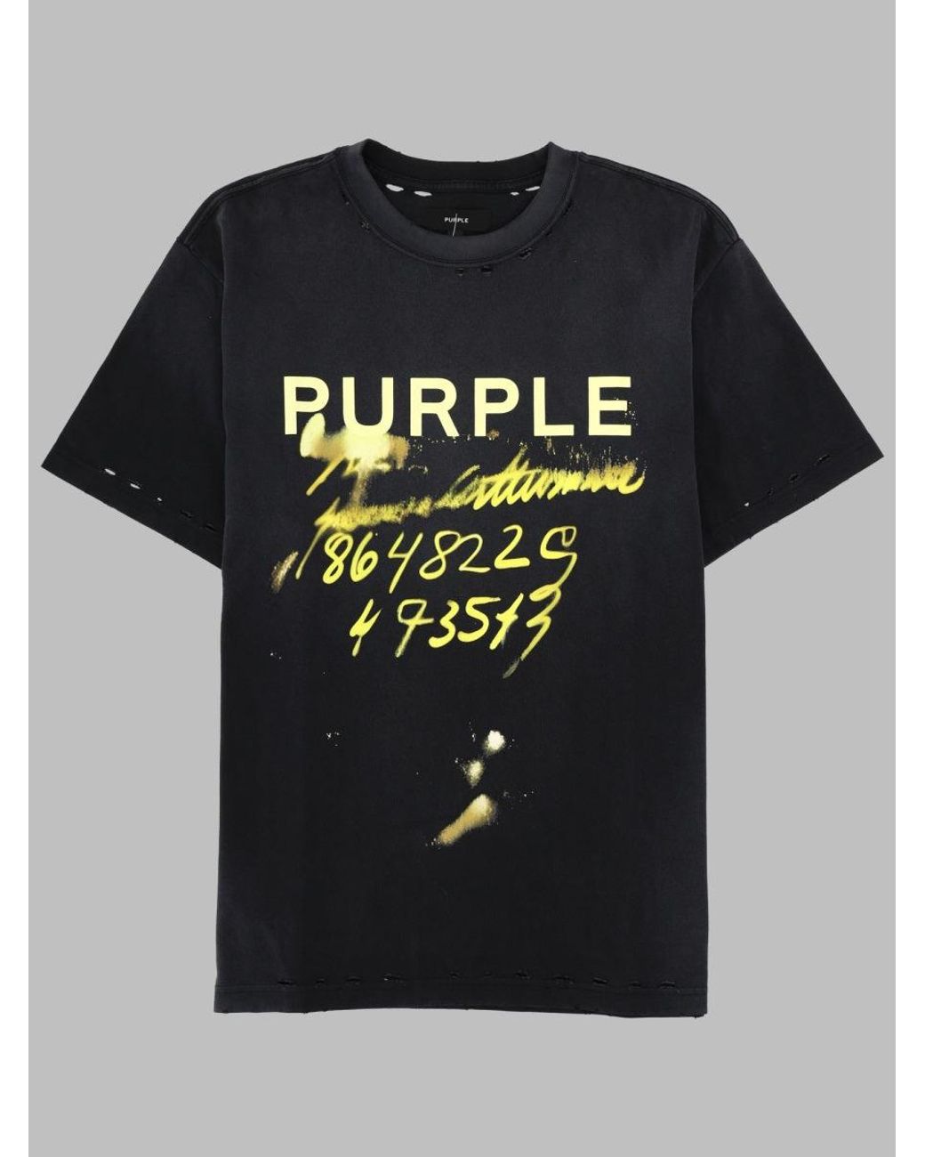 Purple Brand Black Long Sleeve Casual T-Shirt for men