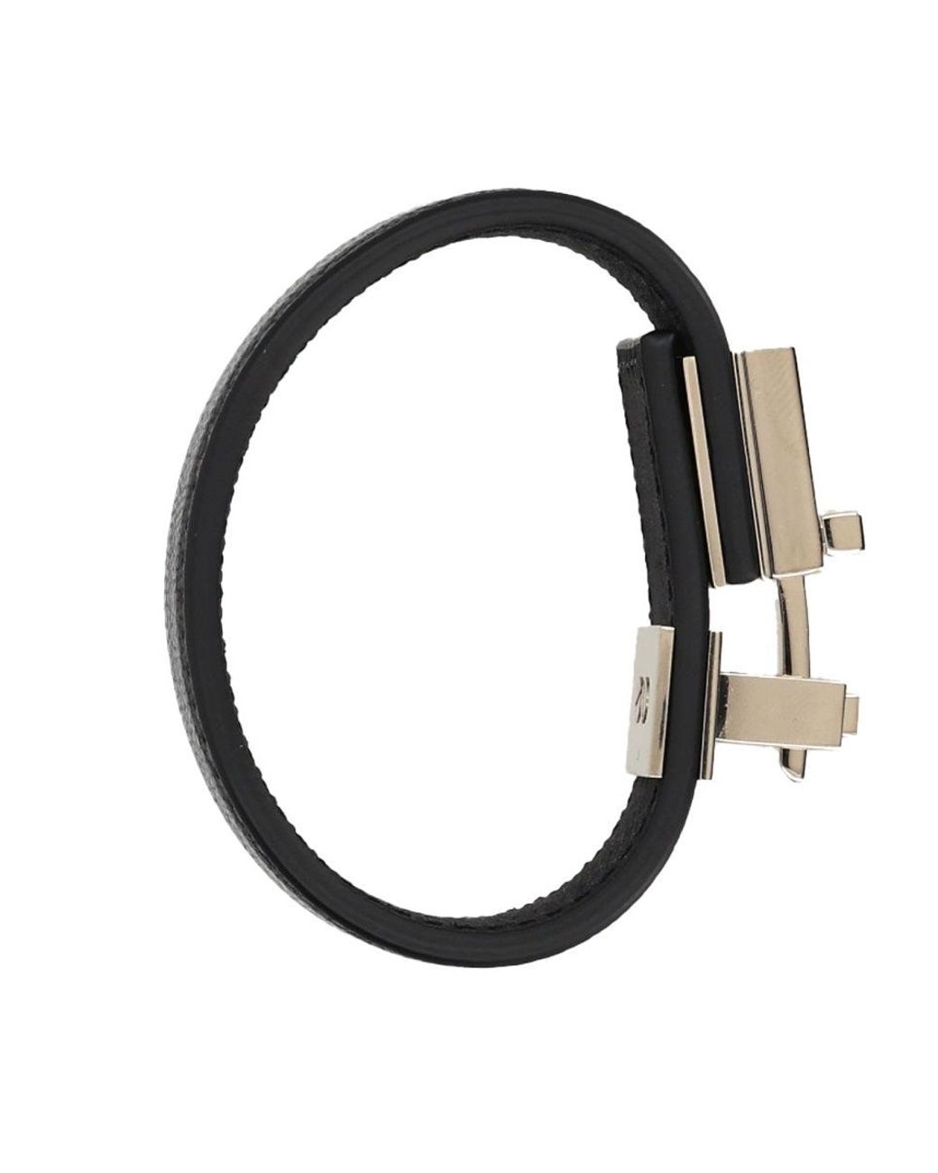 Tom Ford Black Leather Wrap Bracelet