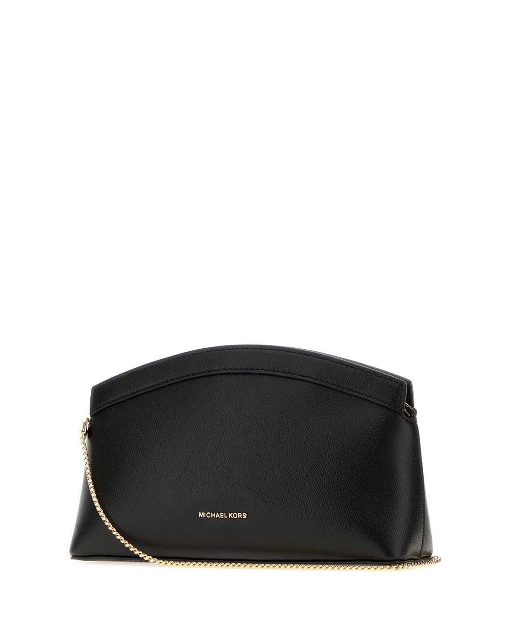 MICHAEL Michael Kors Black Leather Small Athena Clutch Mini Shoulder Bag, 24 X 15 X 7.5 Cm