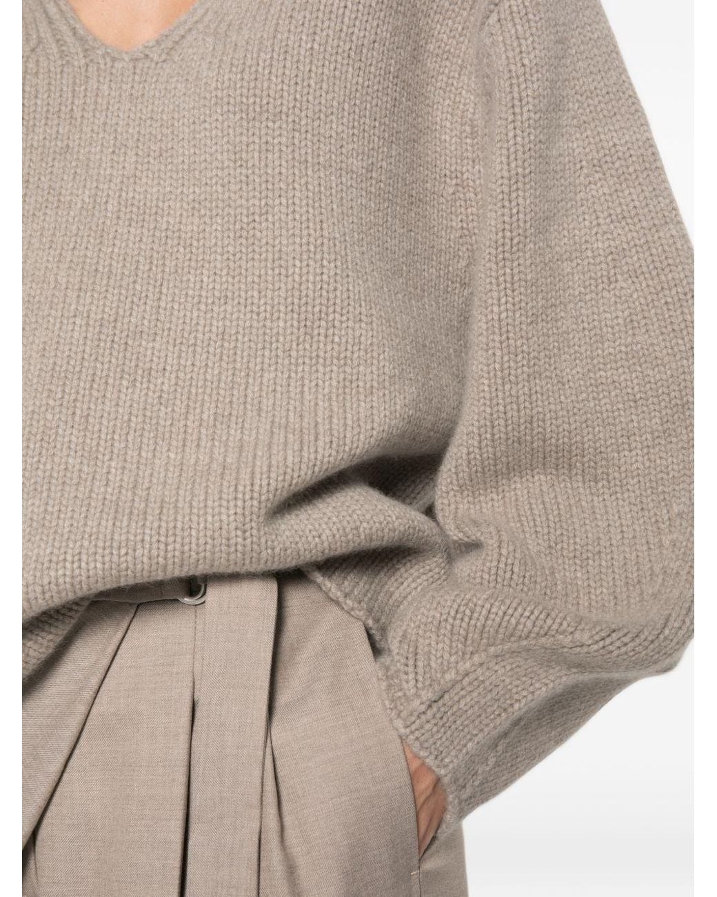 Soft Goat Natural Cashmere V Necked Sweater