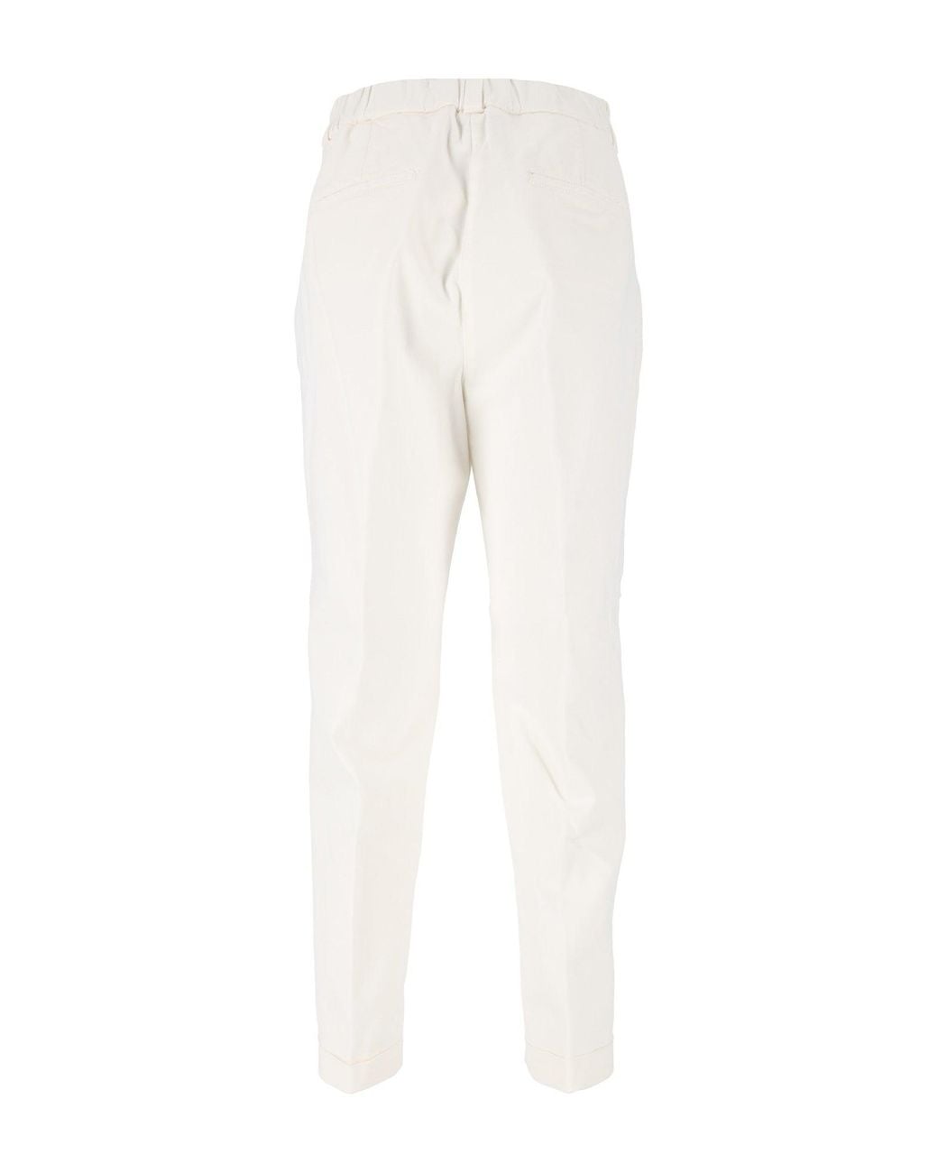 Peserico White Tailored Straight-Leg Formal Pants