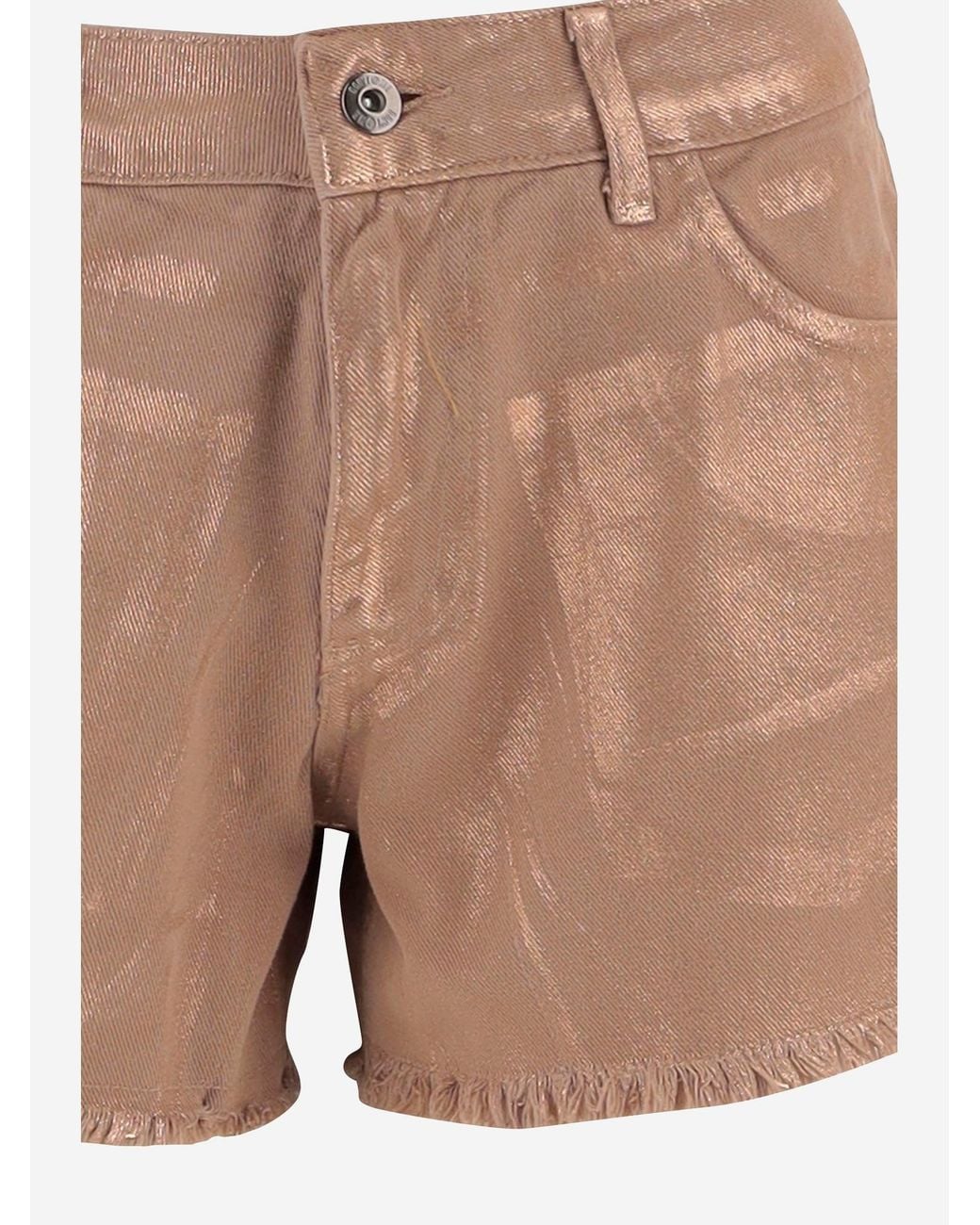 DON'T @ ME Natural Cotton Shorts With Fringed Hem