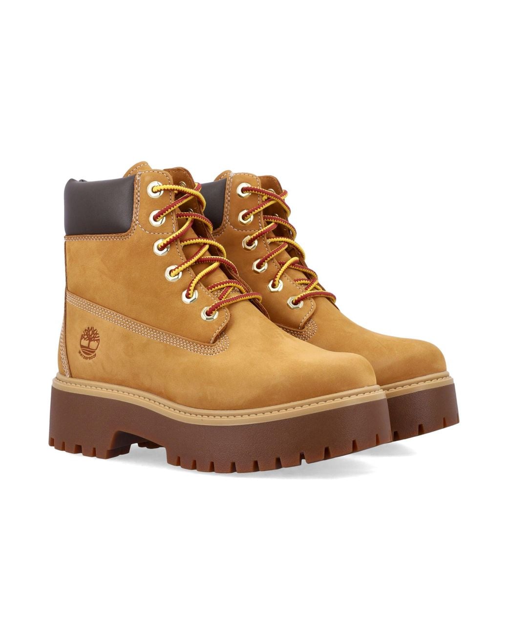 Timberland Brown Stone Street 6-Inch Waterproof Leather Platform Boots