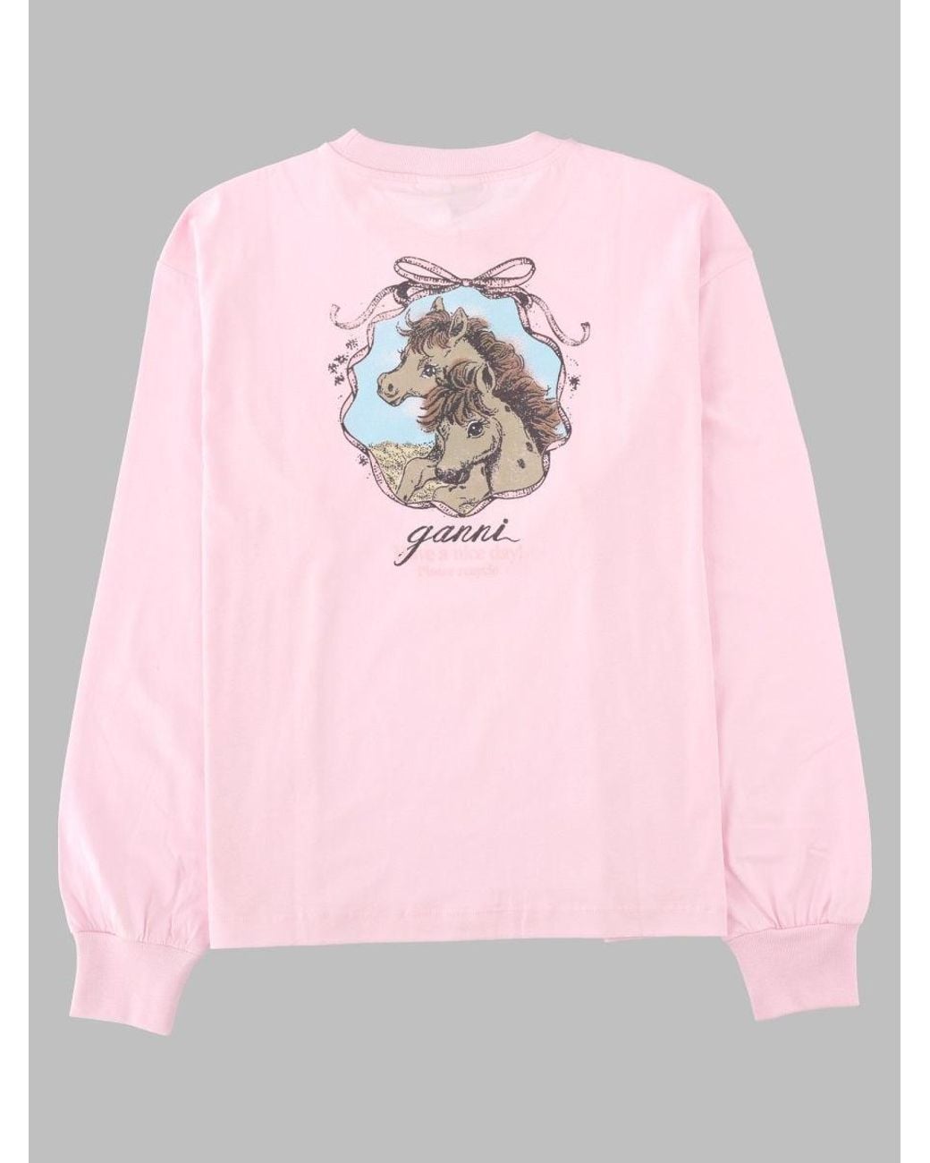 Ganni Pink Organic & Recycled Cotton T-Shirt