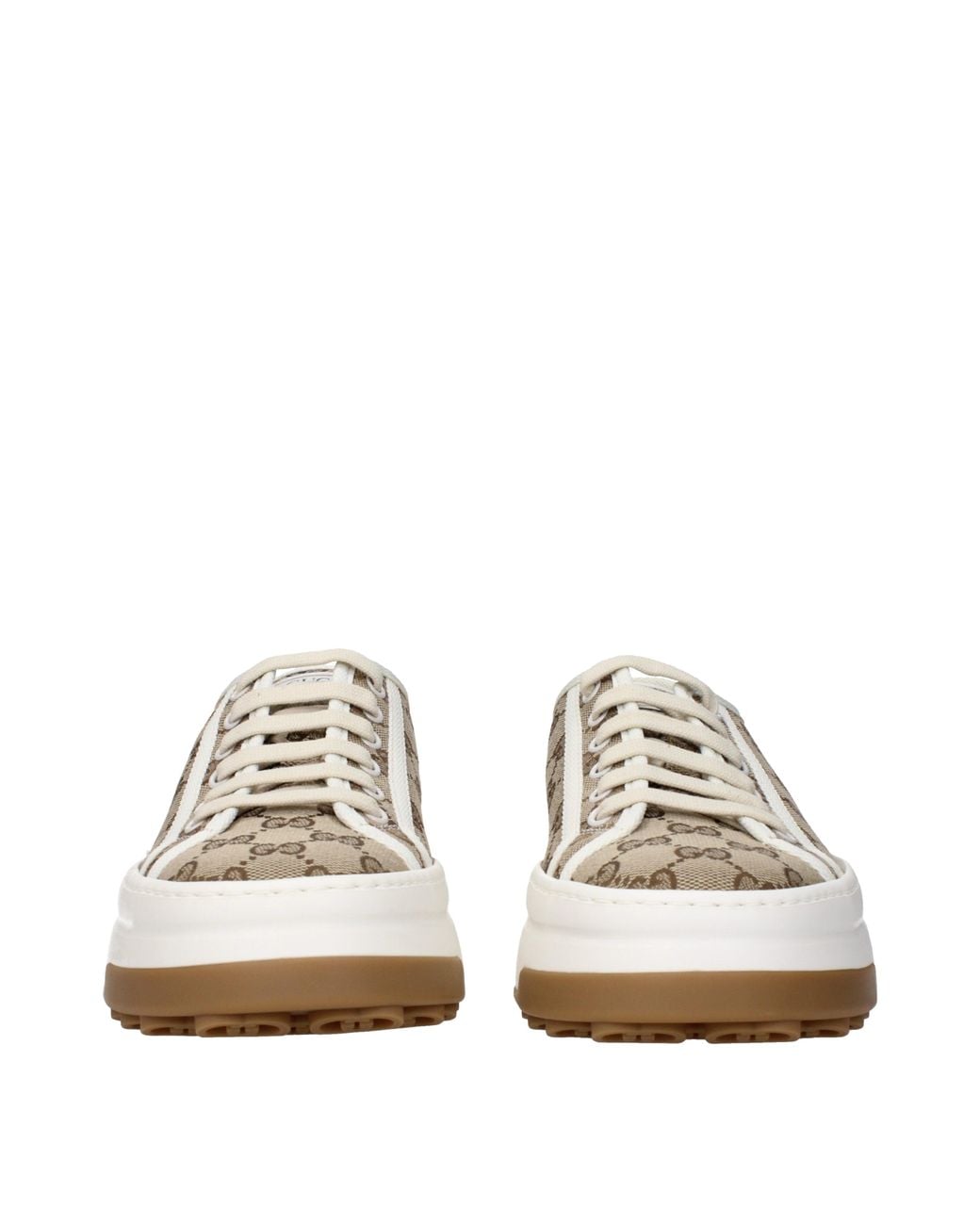 Gucci White Sneakers Fabric/Ebony