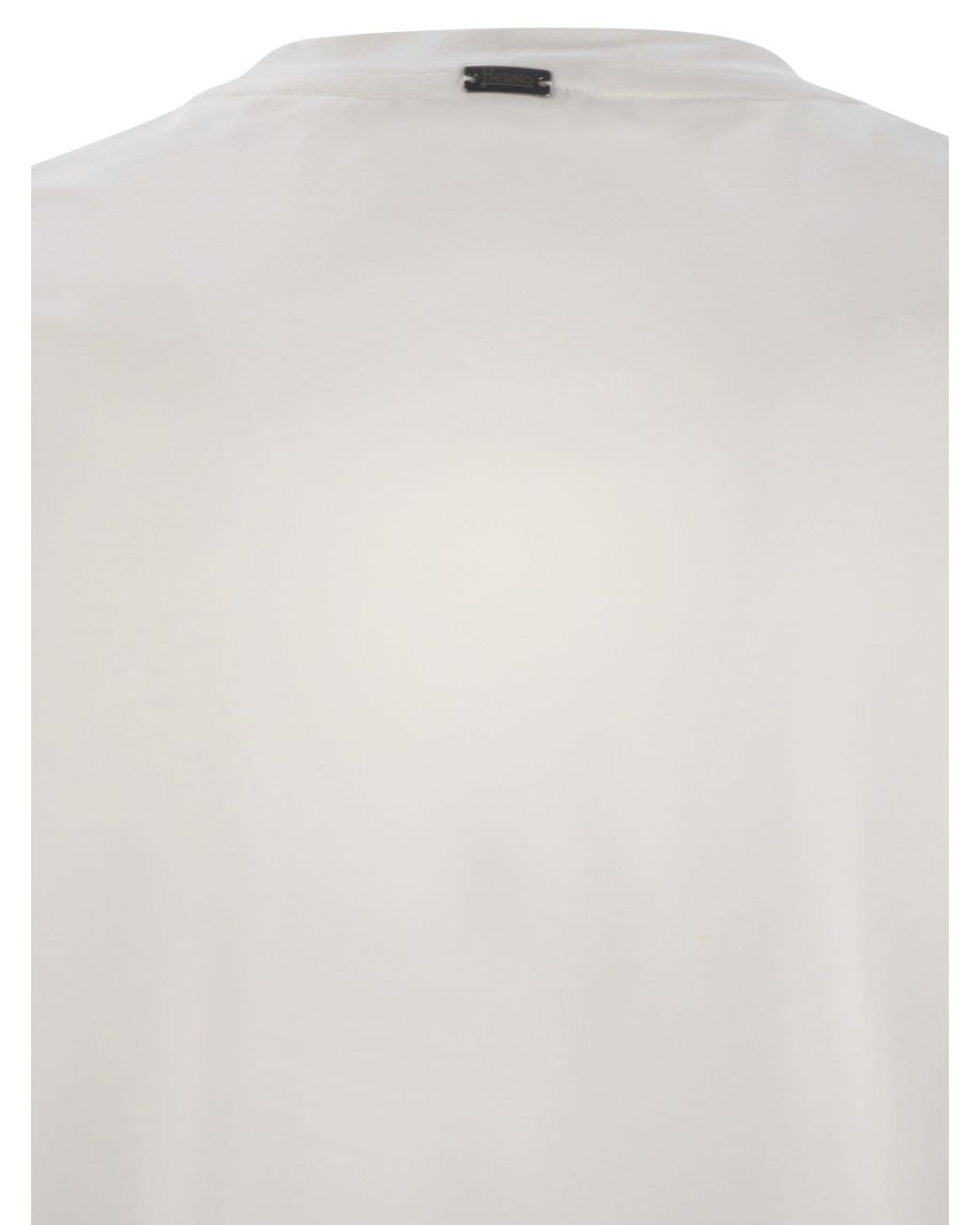 Herno White Stretch Cotton T-Shirt for men