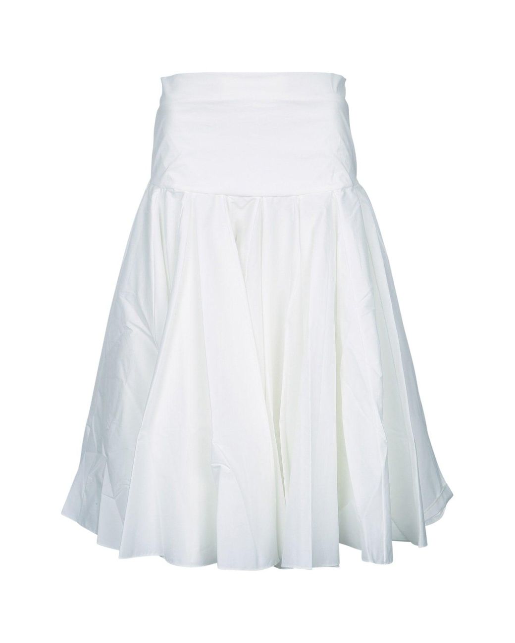 Jacquemus White Solid Midi Skirt