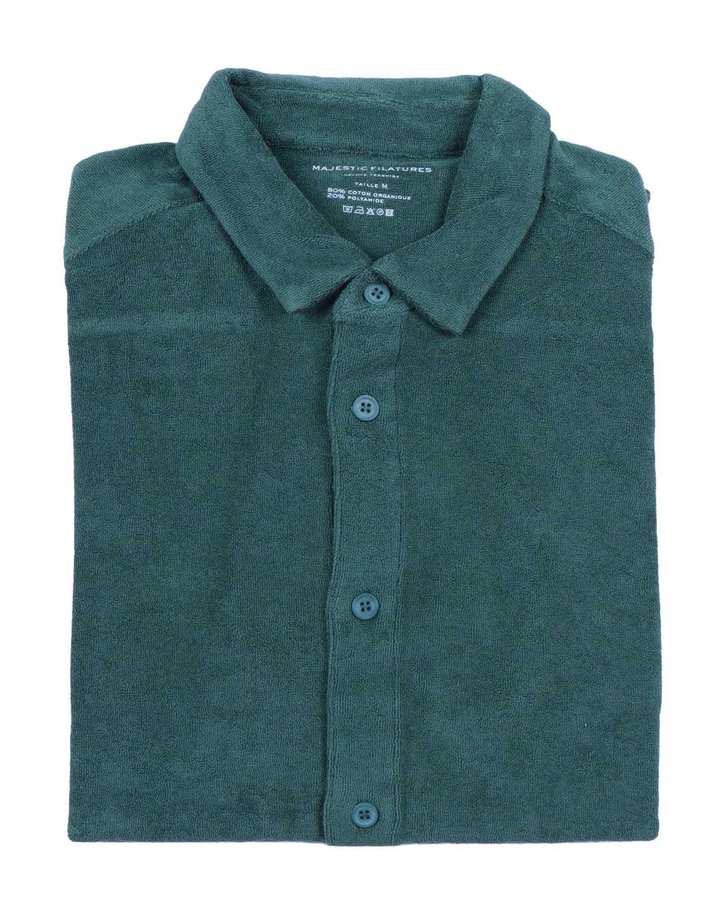 Filatures Du Lion Green Shirt Organic Cotton Polyamide for men