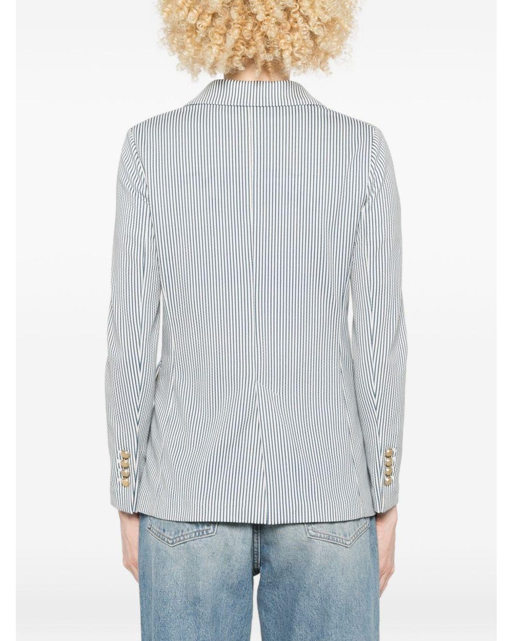 Circolo 1901 Blue Striped Double Breasted Jacket