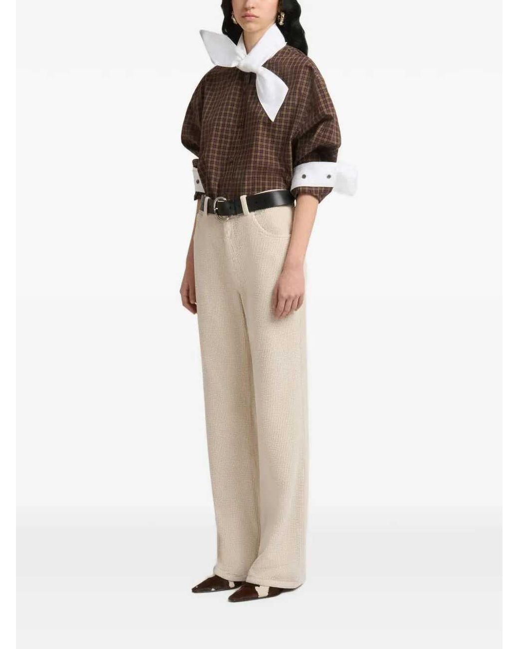 Marni White Corduroy Flared Trousers