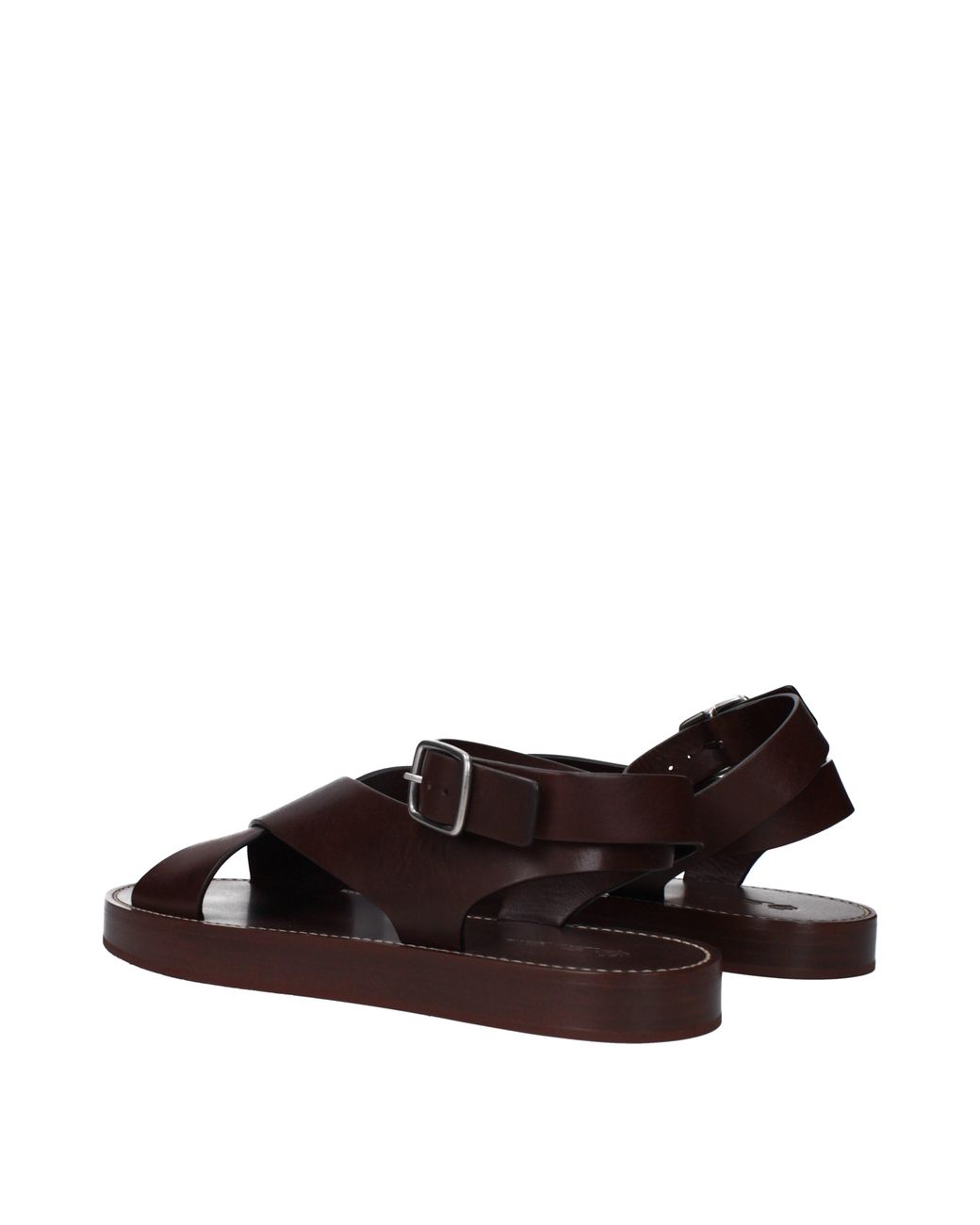 Loro Piana Brown Sandalen Sumie Frau Leder braun/Schokolade