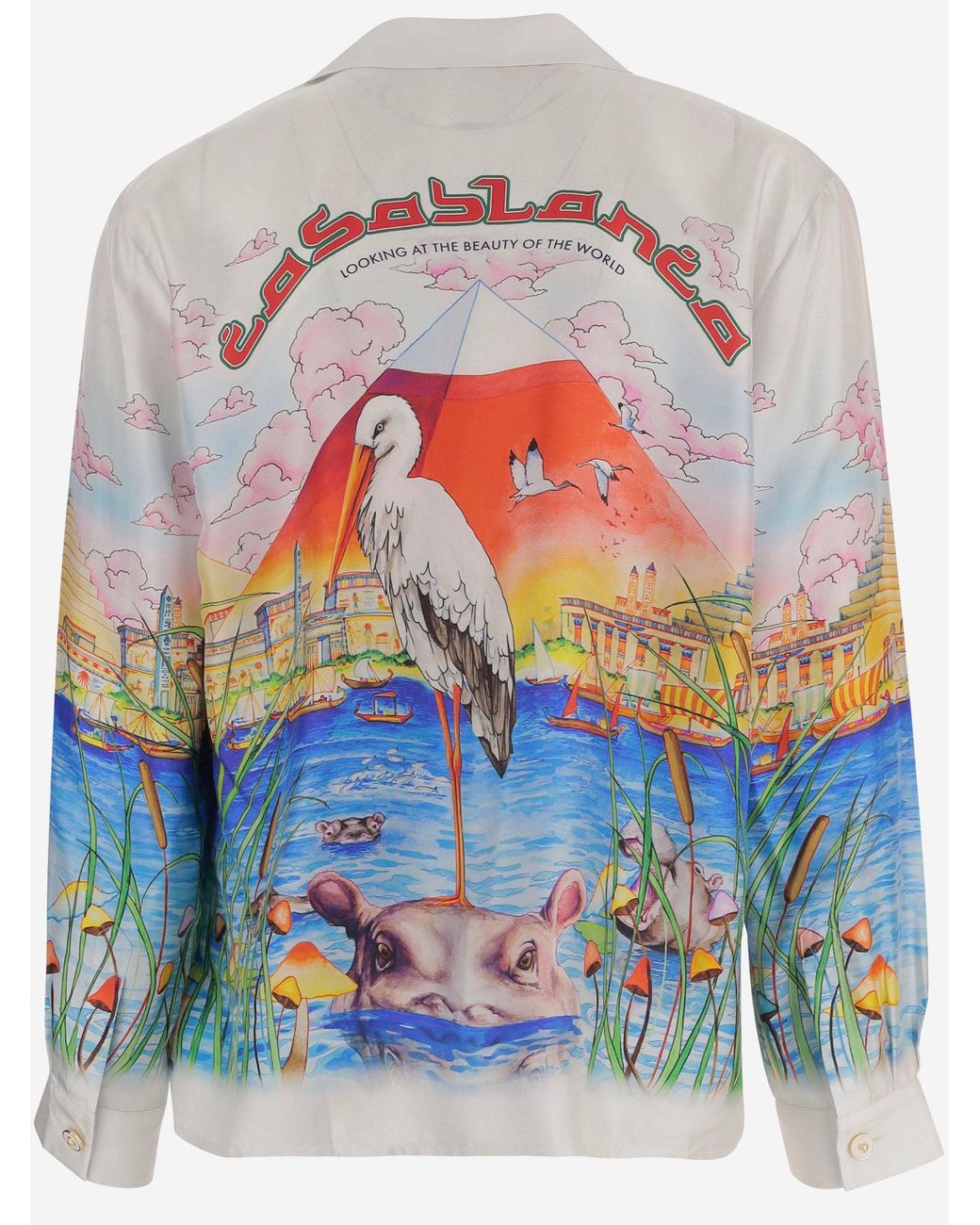 Casablanca Gray Printed Silk Shirt