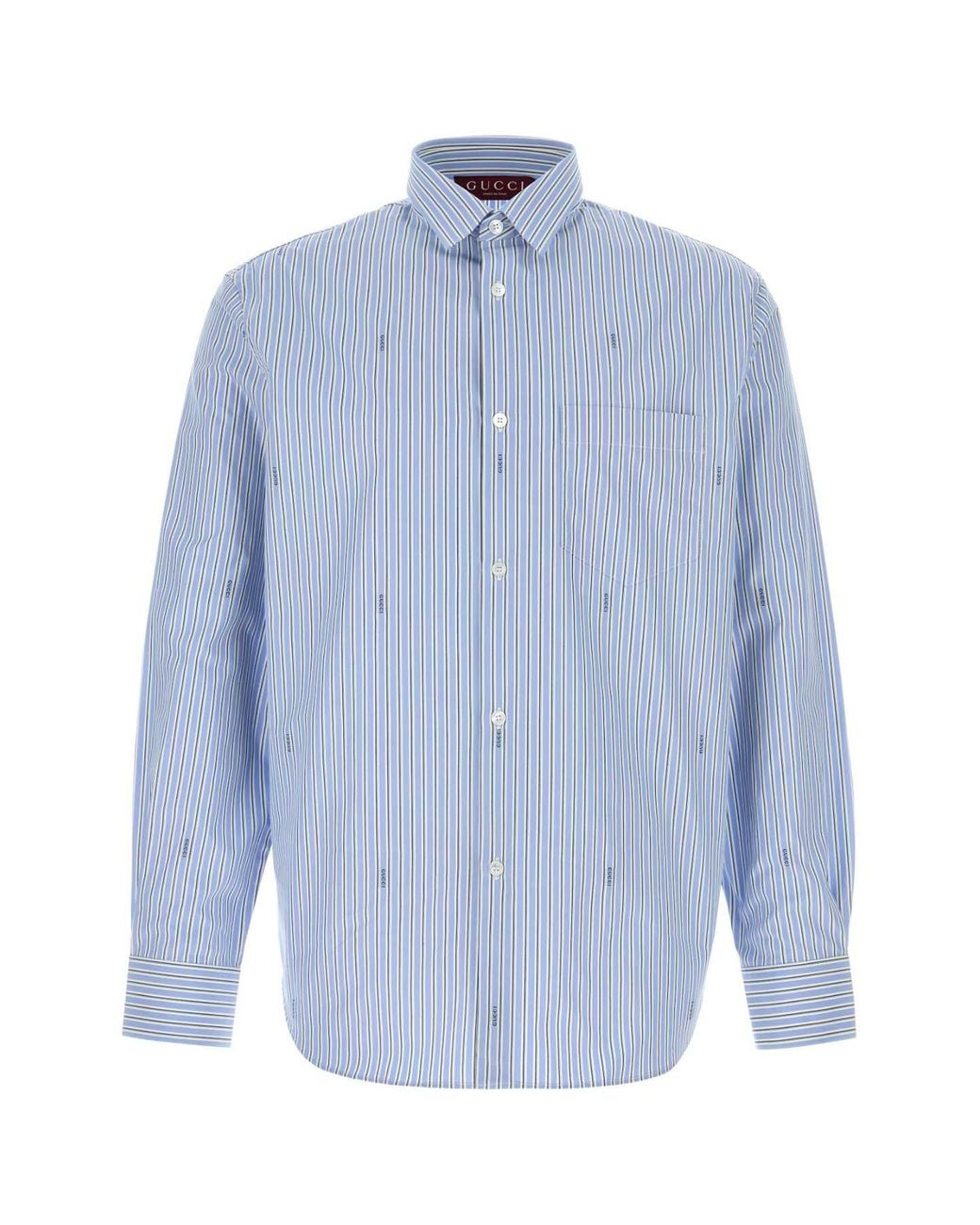 Gucci Blue Striped Shirt for men