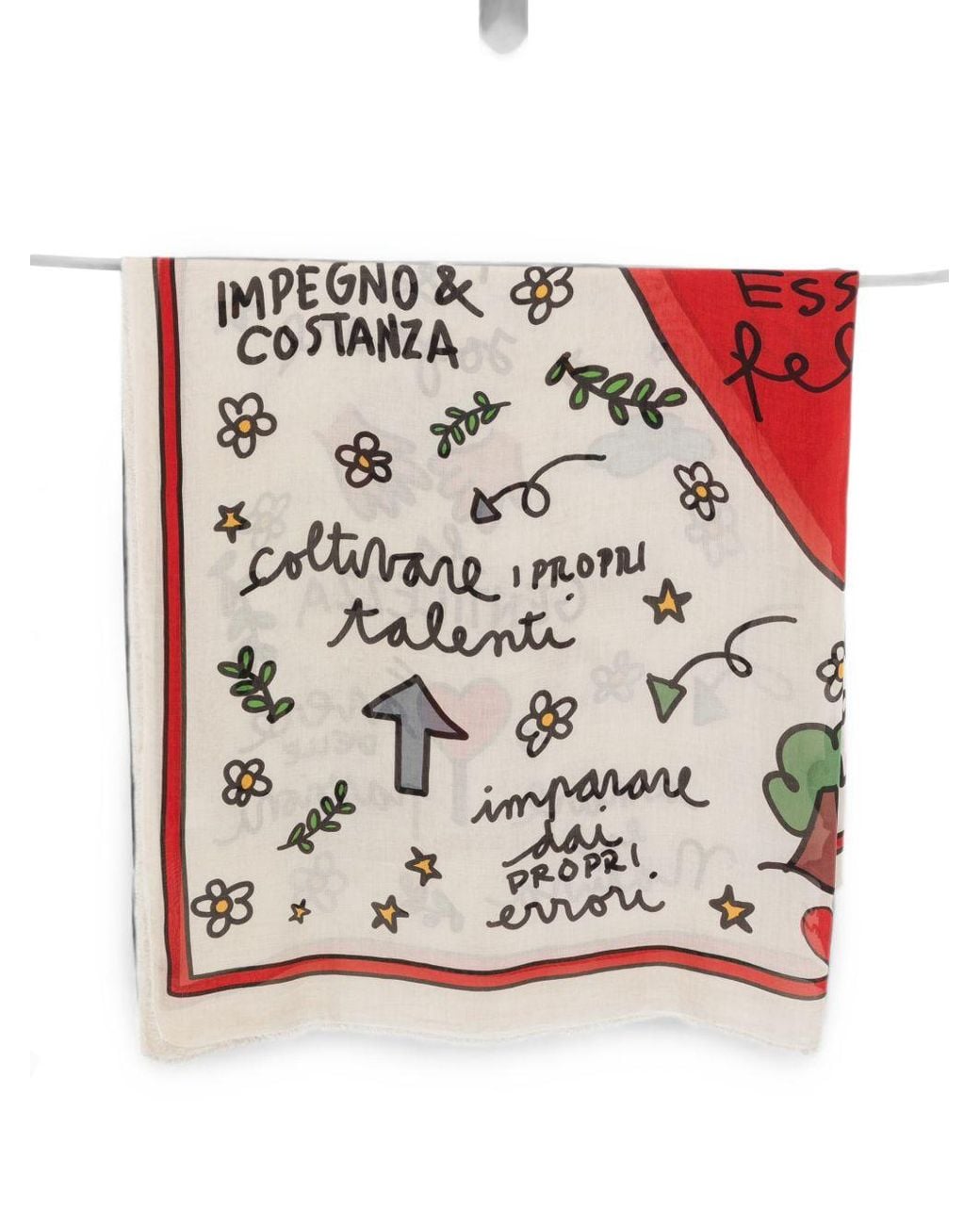 Faliero Sarti White To Be Happy Printed Stole