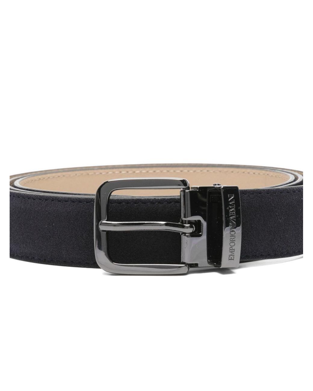 Emporio Armani Exclusive Exclusieve Lederen Riem Van Emporio Armani in het Blue voor heren